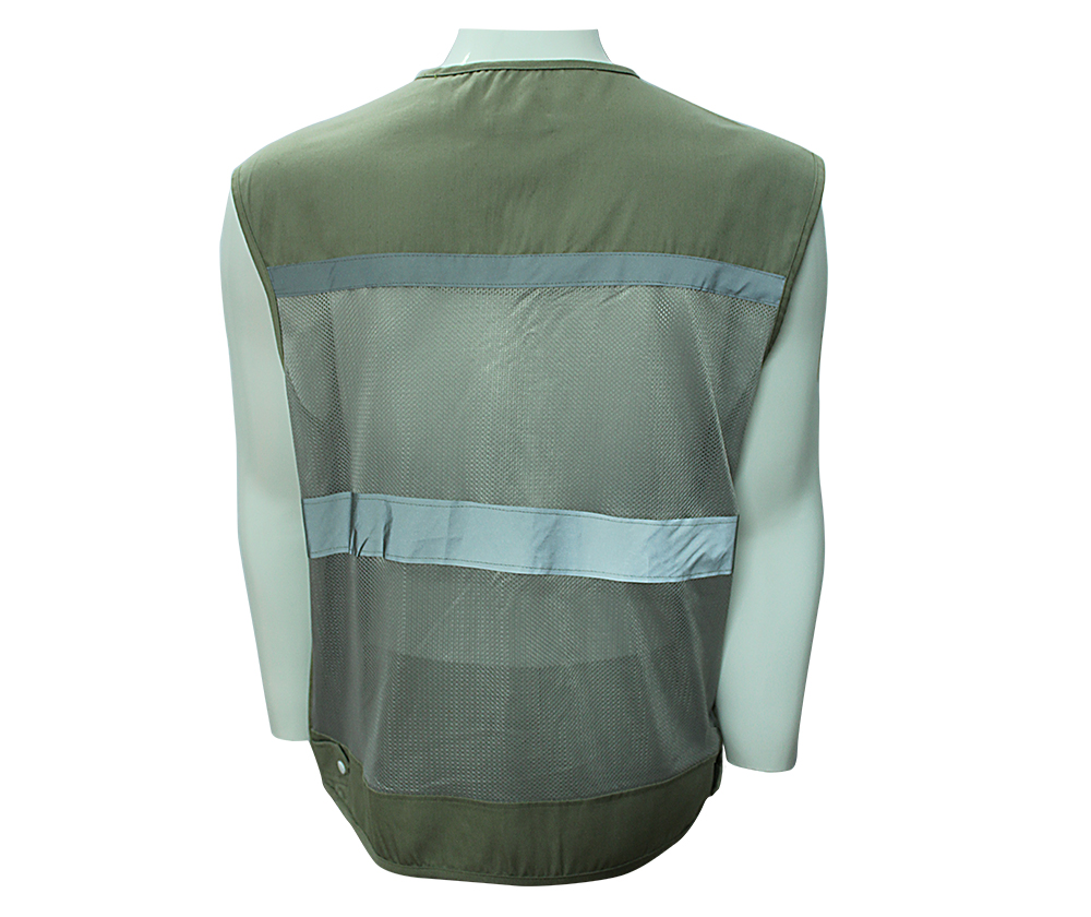 Áo Gile 4 túi hộp vải + lưới - Mầu be vàng tối